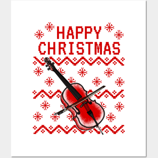 Cello Ugly Christmas Cellist Musician Posters and Art